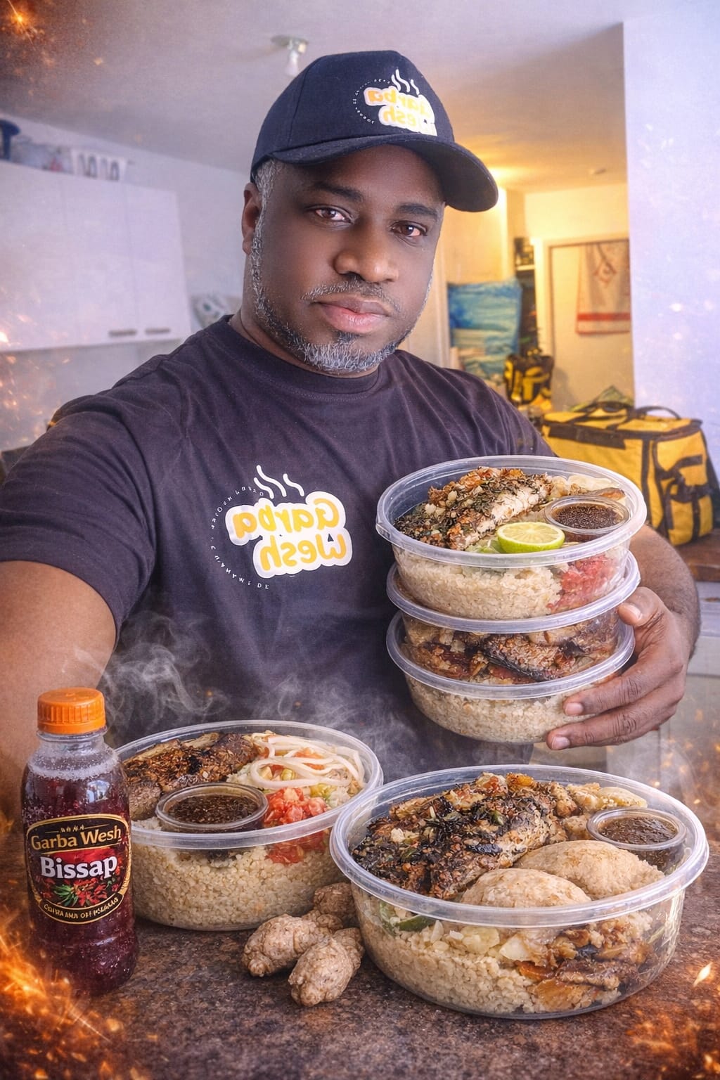 Photo de papa Elie - fondateur de GarbaWesh, cuisine ivoirienne dans les Yvelines