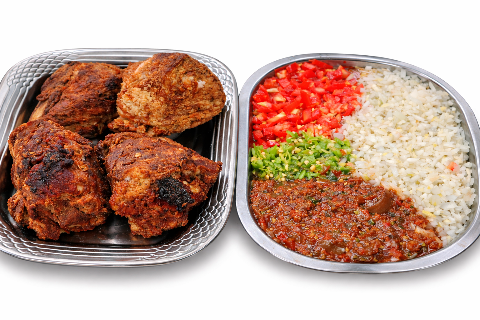 Garba  plateaux poisson frit et garnitures